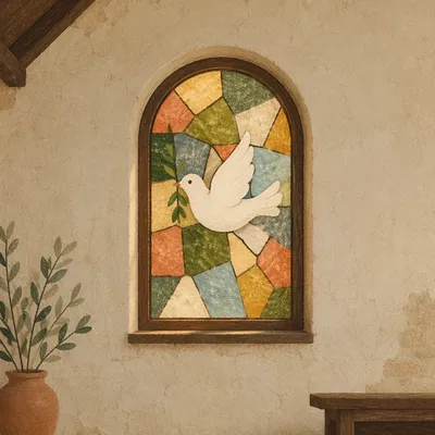 Dove with Olive Branch Chapel Window