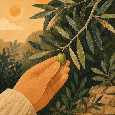 Hand Holding Olive Branch Peace Symbol