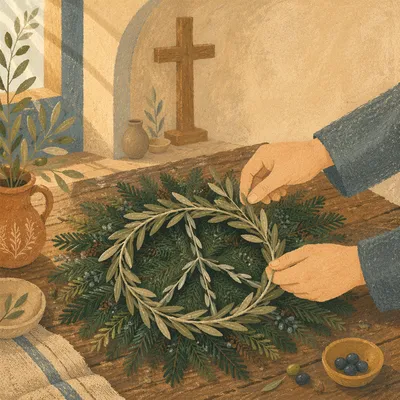 Olive Branch Peace Symbol on Evergreen