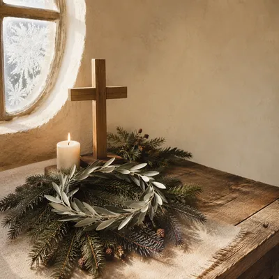Olive Branch Peace Wreath in Chapel