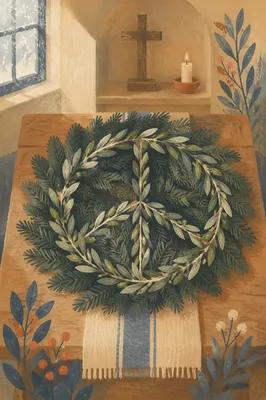 Olive Branch Peace Symbol on Evergreen