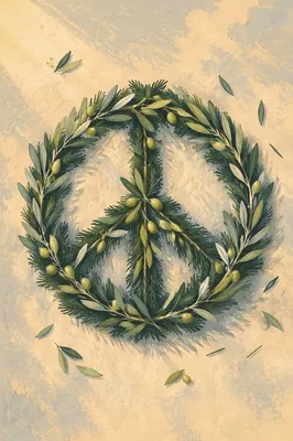 Olive Branch Peace Symbol on Evergreen