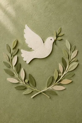 Handmade Dove and Olive Peace Wreath