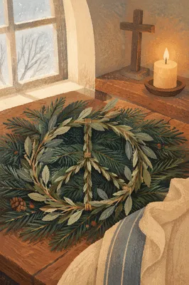 Olive Branch Peace Symbol on Evergreen