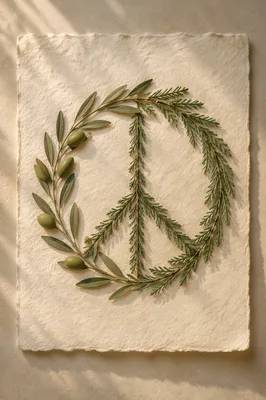 Olive Branch Peace Symbol on Handmade Paper