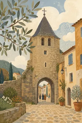Olive Branch Framing Peaceful Church Gate