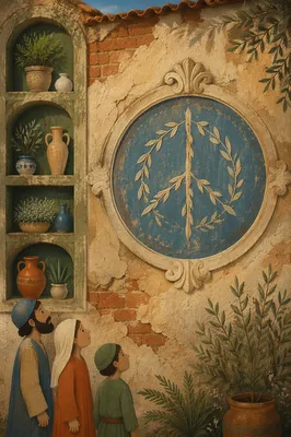 Olive Branch Peace Medallion on Weathered Wall