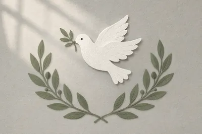 Handmade Dove and Olive Branch Peace Symbol