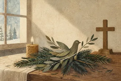 Olive Branch Peace Motif in Winter Chapel