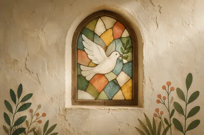 Dove and Olive Branch Chapel Window