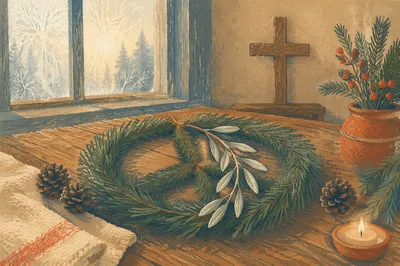 Olive Branch Peace Wreath in Prayer Room