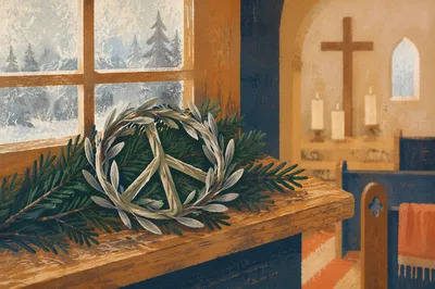 Olive Branch Peace Symbol in Winter Chapel