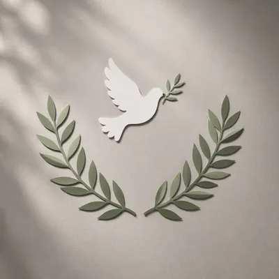 Handmade Dove and Olive Branch Peace Symbol