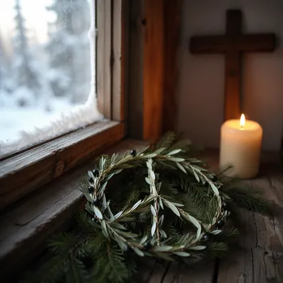 Olive Branch Peace Symbol in Winter Chapel