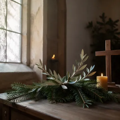 Olive Branch Peace Motif in Winter Chapel