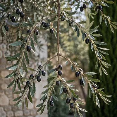 Evergreen Olive Branches Forming Peace Symbol
