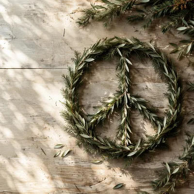 Olive Branch Peace Symbol on Rustic Wood