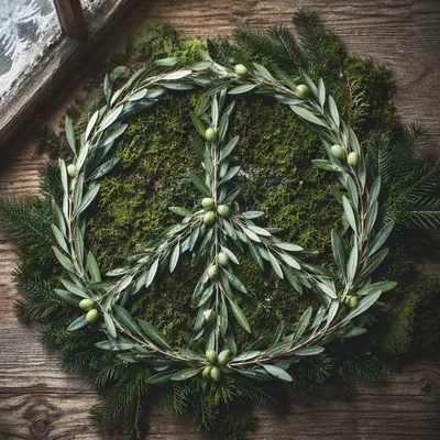 Olive Branch Peace Symbol on Evergreen