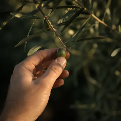 Hand Holding Olive Branch of Peace