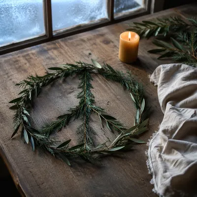 Olive Branch Peace Symbol at Winter Dawn