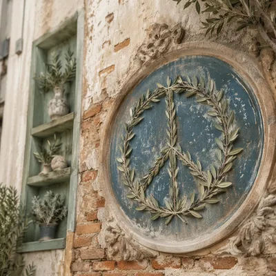 Weathered Olive Branch Peace Medallion