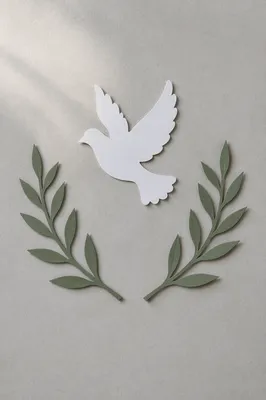 White Dove and Olive Branch Peace Wreath