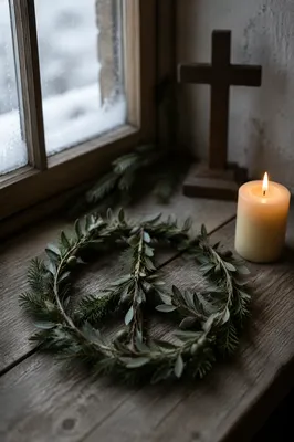 Olive Branch Peace Symbol in Rustic Chapel