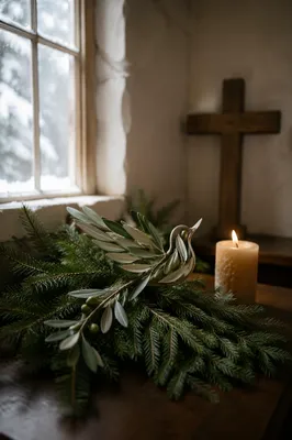 Olive Branch Peace Motif in Winter Chapel