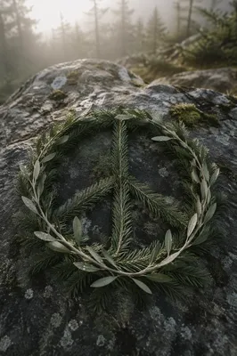 Olive Branch Peace Symbol on Evergreen