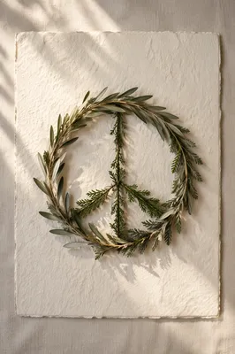 Olive Branch Peace Symbol on Handmade Paper