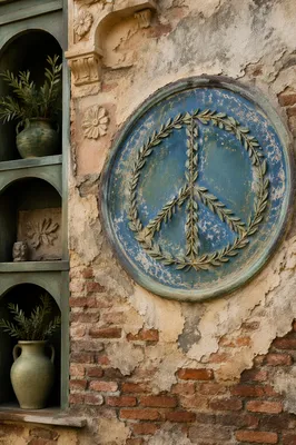 Weathered Olive Branch Peace Medallion