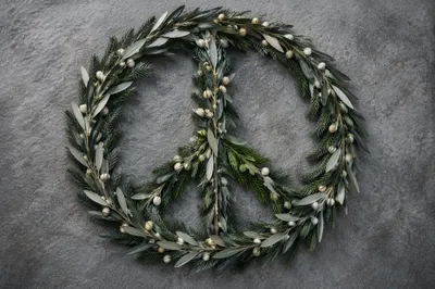 Olive Branch Peace Symbol on Evergreen