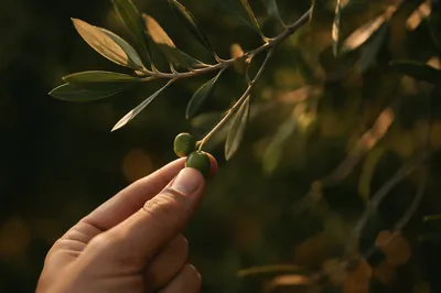 Hand Holding Olive Branch of Peace