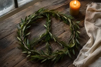 Olive Branch Peace Symbol at Winter Dawn