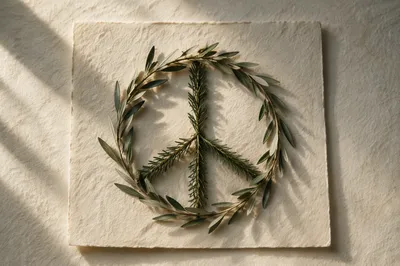 Olive Branch Peace Symbol on Handmade Paper