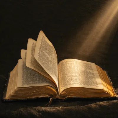 Open Bible Pages Turning in Gentle Wind