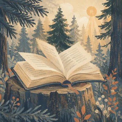Open Bible Pages in Evergreen Breeze