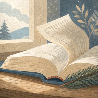 Open Bible Pages Turning by Evergreen Sprig
