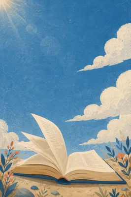 Open Bible Pages Turning Under Blue Sky