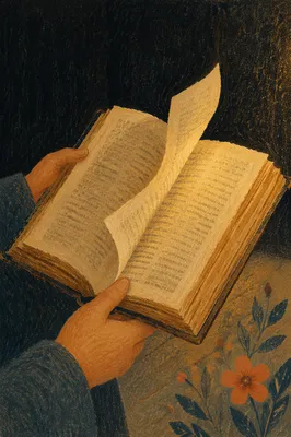 Open Bible Page Turning in Gentle Breeze