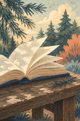 Open Bible Pages Turning in Evergreen Breeze