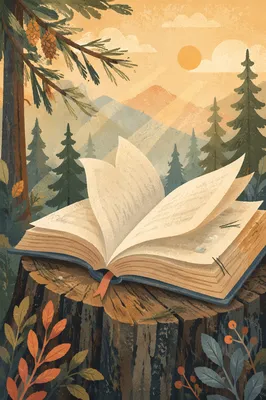 Open Bible Pages Turning in Evergreen Breeze