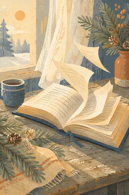 Open Bible with Turning Pages by Window