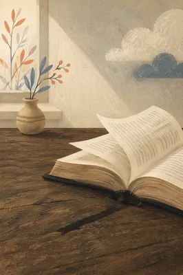 Open Bible Pages Turning in Gentle Wind