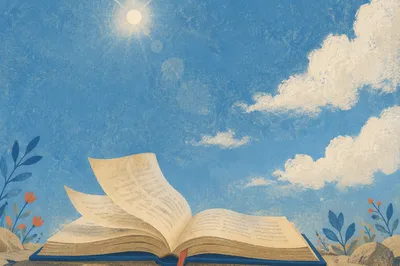 Open Bible Pages Turning in Breeze