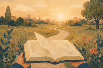 Open Bible Pages Turning in Breeze