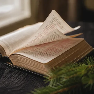 Evergreen Bible Pages in Gentle Breeze