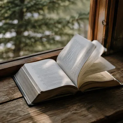 Open Bible Pages Turning in Gentle Breeze