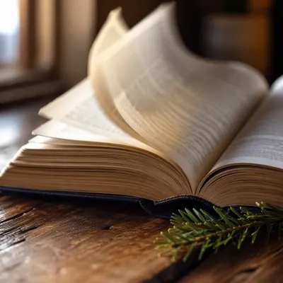 Open Bible Pages Turning in Gentle Breeze