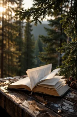 Open Bible Pages Turning in Evergreen Breeze